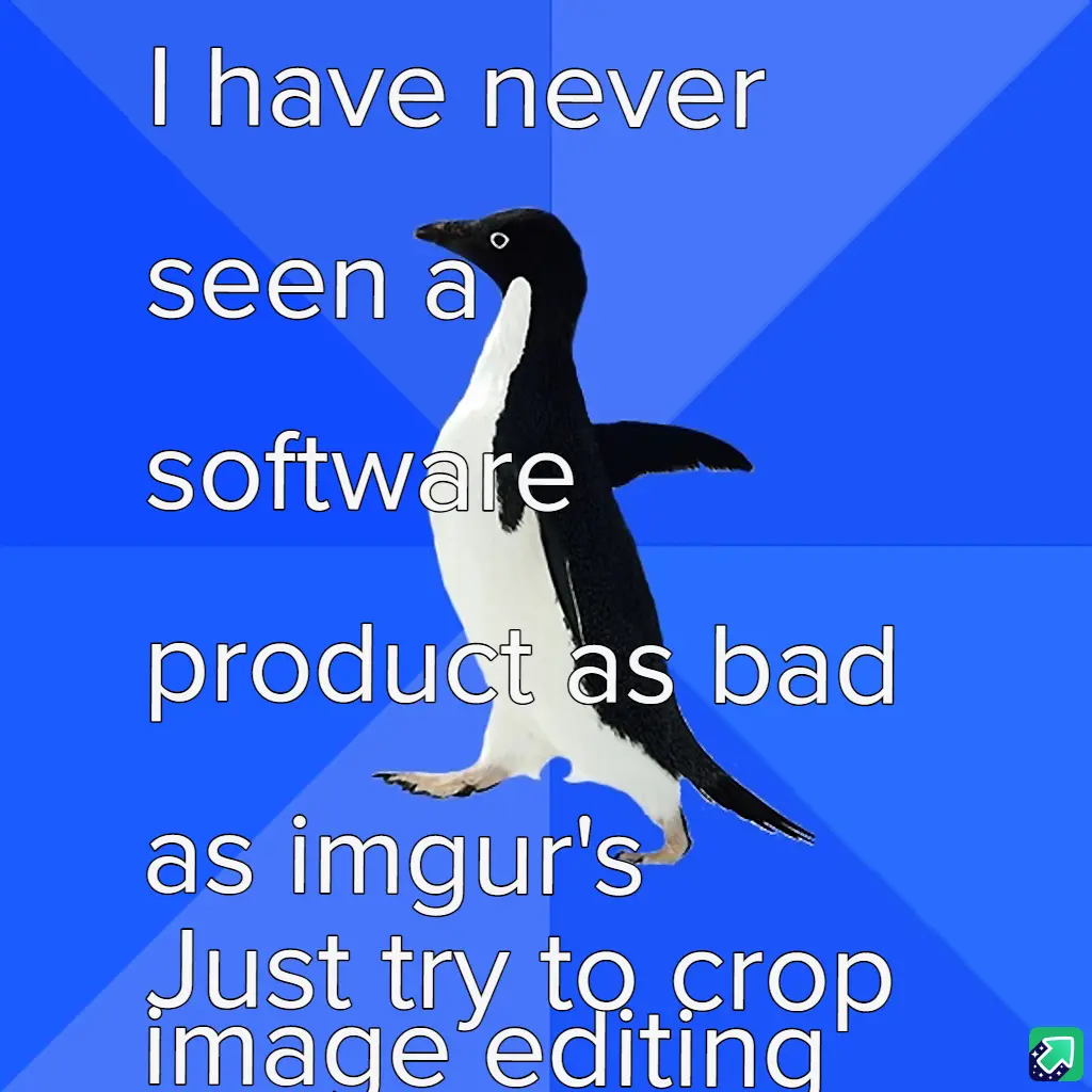 A black-and-white penguin stands against a blue background with diagonal lines, overlaid with white text that reads 'I have…