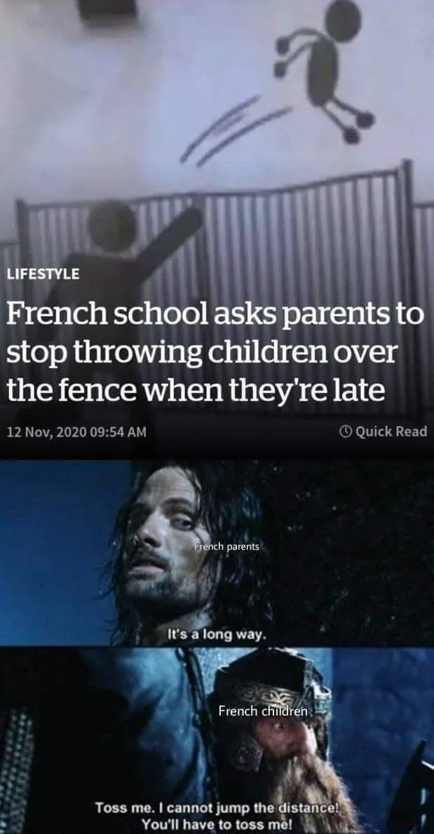 The top panel shows a blurry image of a child being thrown over a fence with a stick figure drawing above it, overlaid with…