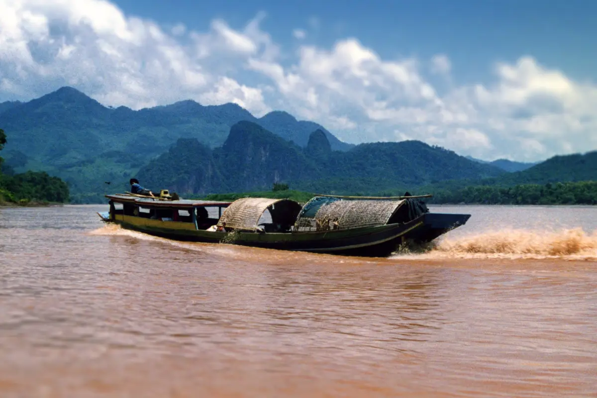 Exploring the Mekong River in Laos during the late 1980s.