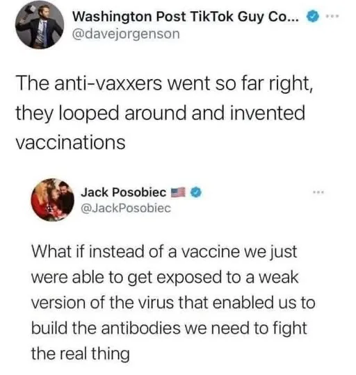 A screenshot of two Twitter/X posts. The first, from 'Washington Post TikTok Guy Co... @davejorgenson', says 'The…