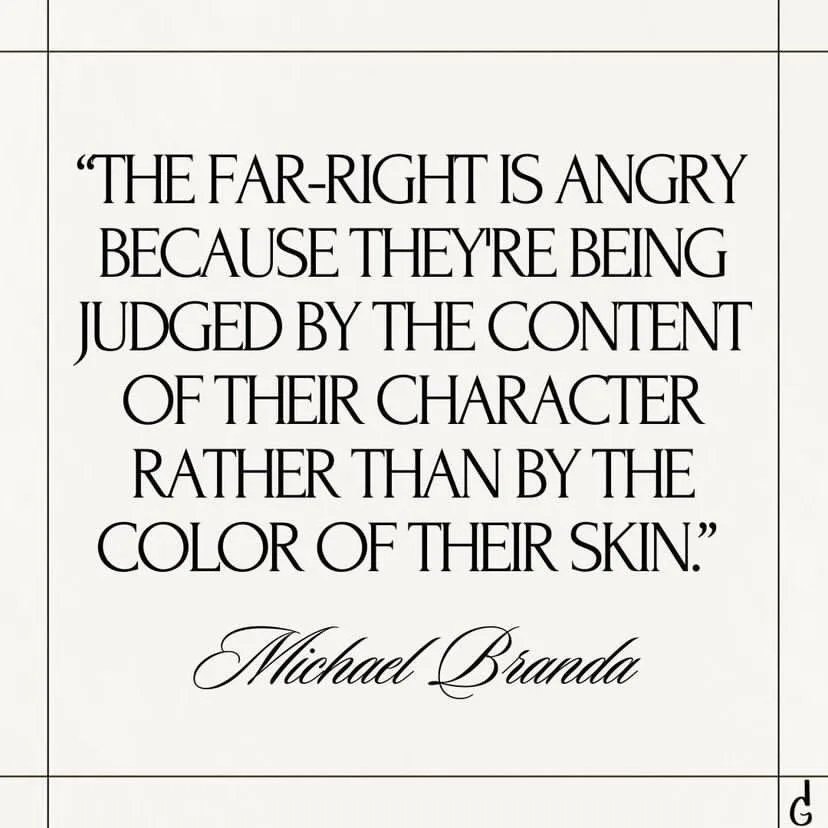 The image displays a quote in black serif font on a light beige background, framed by thin grid lines. The quote reads: 'THE…