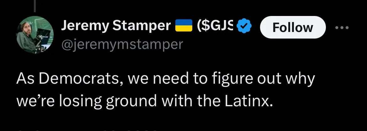 A screenshot of a tweet from Jeremy Stamper (@jeremymstamper) with a Ukrainian flag emoji and a blue verified checkmark. The…