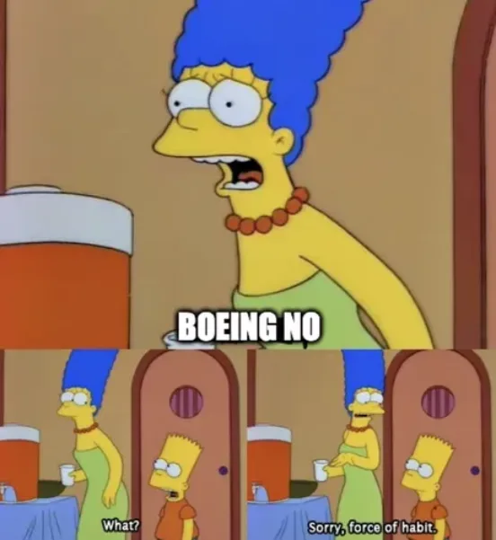 The image is a two-panel meme featuring Marge Simpson in a restaurant. In the top panel, she looks shocked with her mouth…