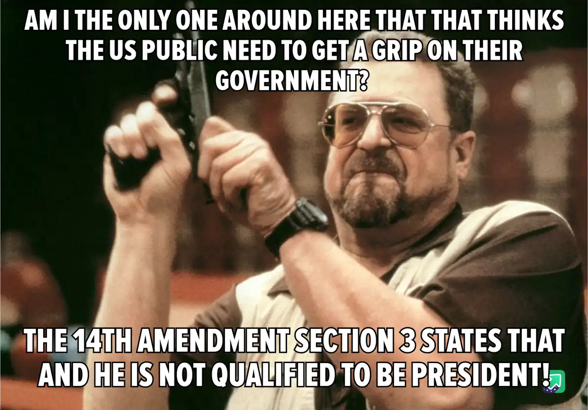 A man with a beard and aviator sunglasses holds a handgun with both hands, looking intensely at the viewer. White bold text…