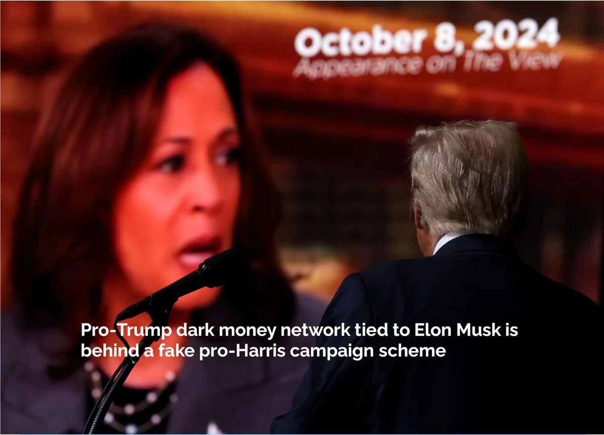 The image shows a blurred woman speaking into a microphone while a man in a suit is seen from behind, facing her. Text at…