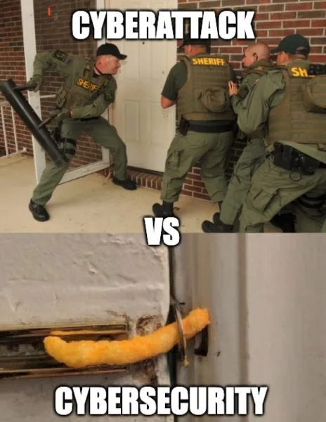 Top panel: A sheriff's deputy in uniform, holding a large black object resembling a rocket launcher, lunges toward a door…