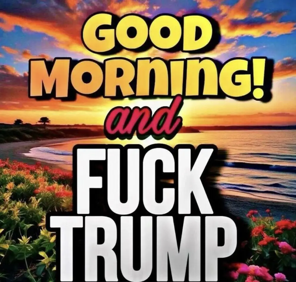 A vibrant beach sunrise photo with colorful flowers in the foreground and ocean waves, overlaid with bold text reading 'GOOD…