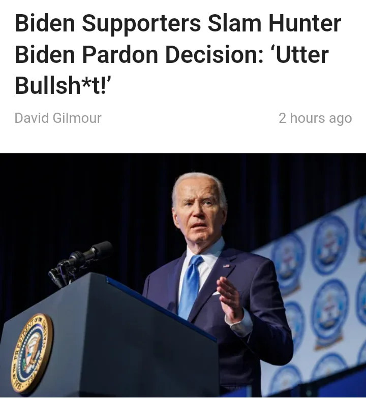 A photo of Joe Biden speaking at a podium with the presidential seal, overlaid with text claiming Biden supporters…