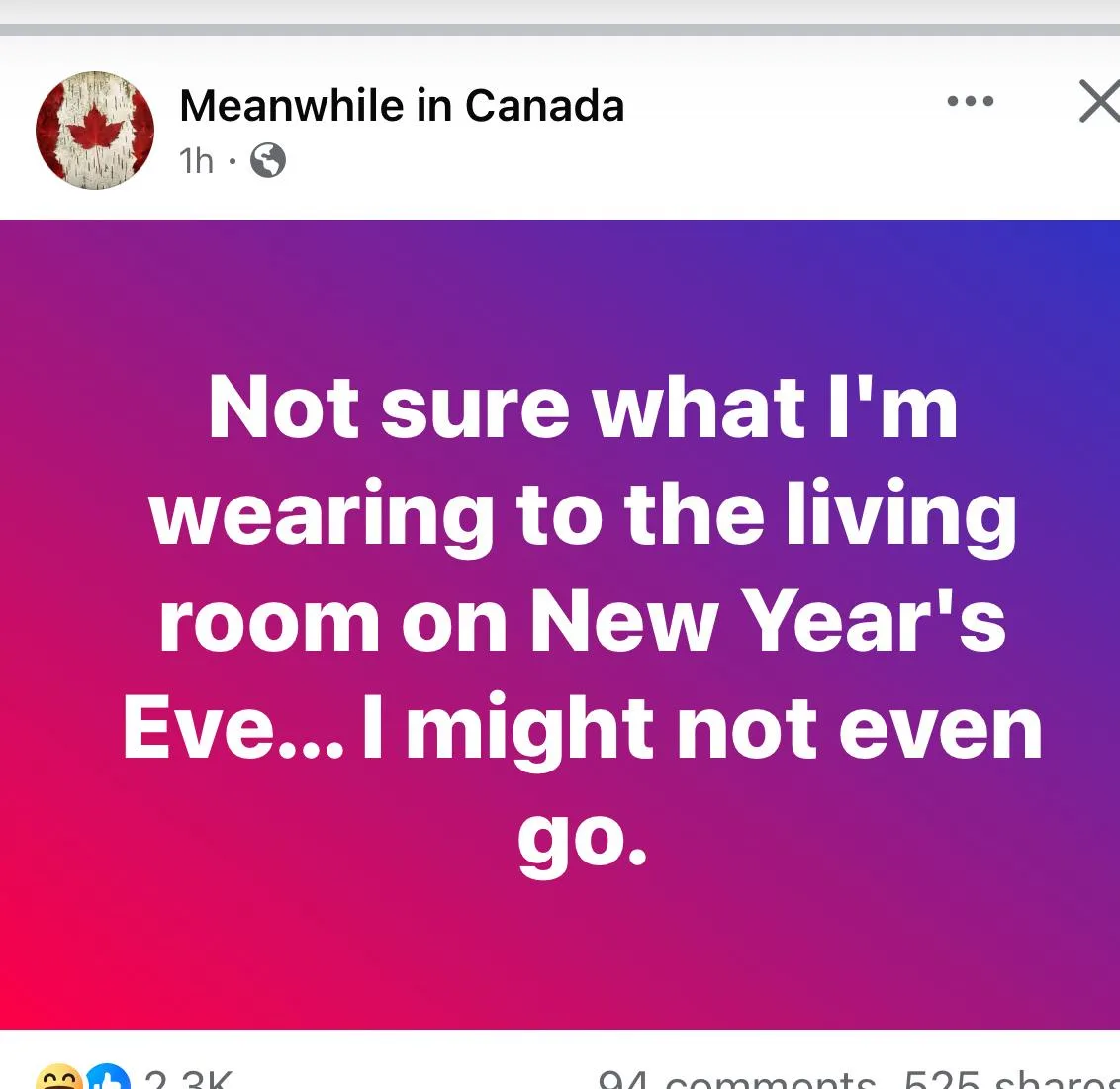 A screenshot of a social media post from a profile named 'Meanwhile in Canada' with a Canadian flag profile picture. The…