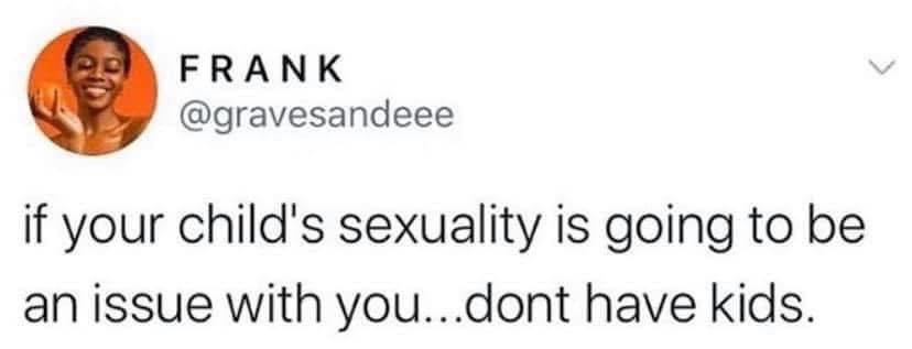 A screenshot of a tweet from user FRANK (@gravesandee) shows a smiling Black woman in an orange circle profile picture. The…