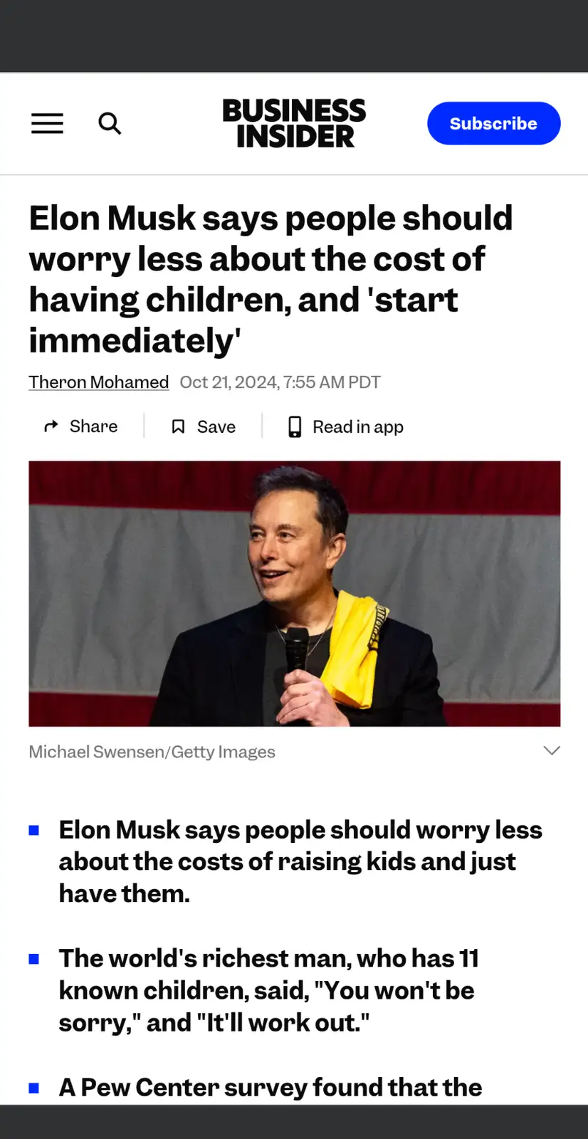 The Wealthiest Man Says: 'Forget Your Money Worries and Just Keep Having Kids!'