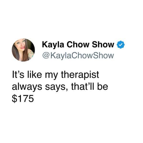 A screenshot of a tweet from verified account 'Kayla Chow Show' (@KaylaChowShow) featuring a circular profile picture of a…
