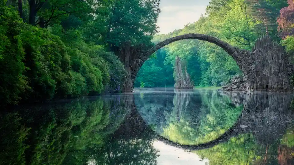 The RakotzbrÃÂ¼cke in Germany's Gablenz, built in the 19th century, is a Devil's Bridge carrying a reputation for a curse…