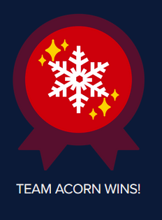 A digital illustration shows a red circular badge with a white snowflake and yellow sparkles, set against a dark blue…