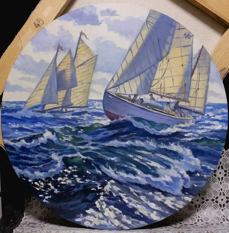 A Seaside Masterpiece: My Oil Painting on Hardboard