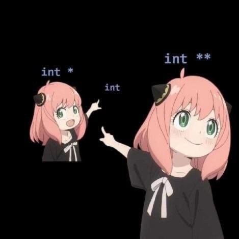 Two anime-style girls with pink hair and black outfits are shown against a black background. The girl on the left, labeled…