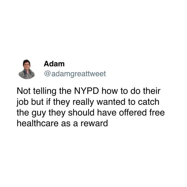 A screenshot of a tweet by user Adam (@adamgreattweet) with a small profile picture of a smiling man. The tweet text reads…