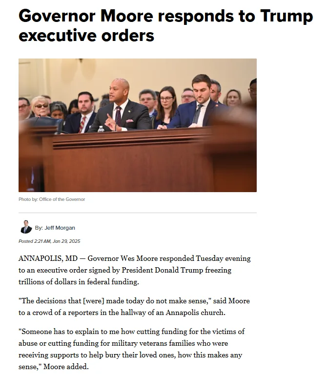Governor Moore's Take on Trump's Executive Orders