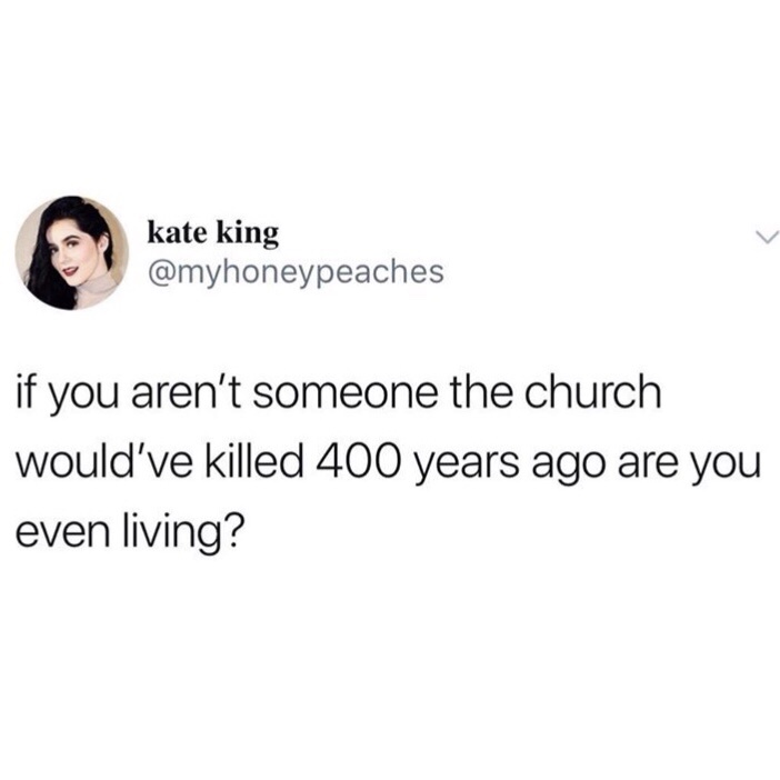 A screenshot of a tweet from user kate king (@myhoneypeaches) showing her profile picture and the text: 'if you aren't…