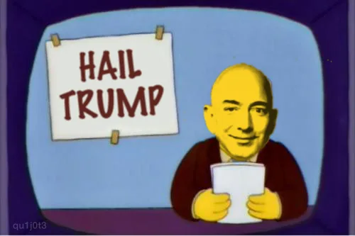 A cartoon image shows a bald man in a red sweater holding a white paper, smiling, inside a TV screen frame. Behind him, a…