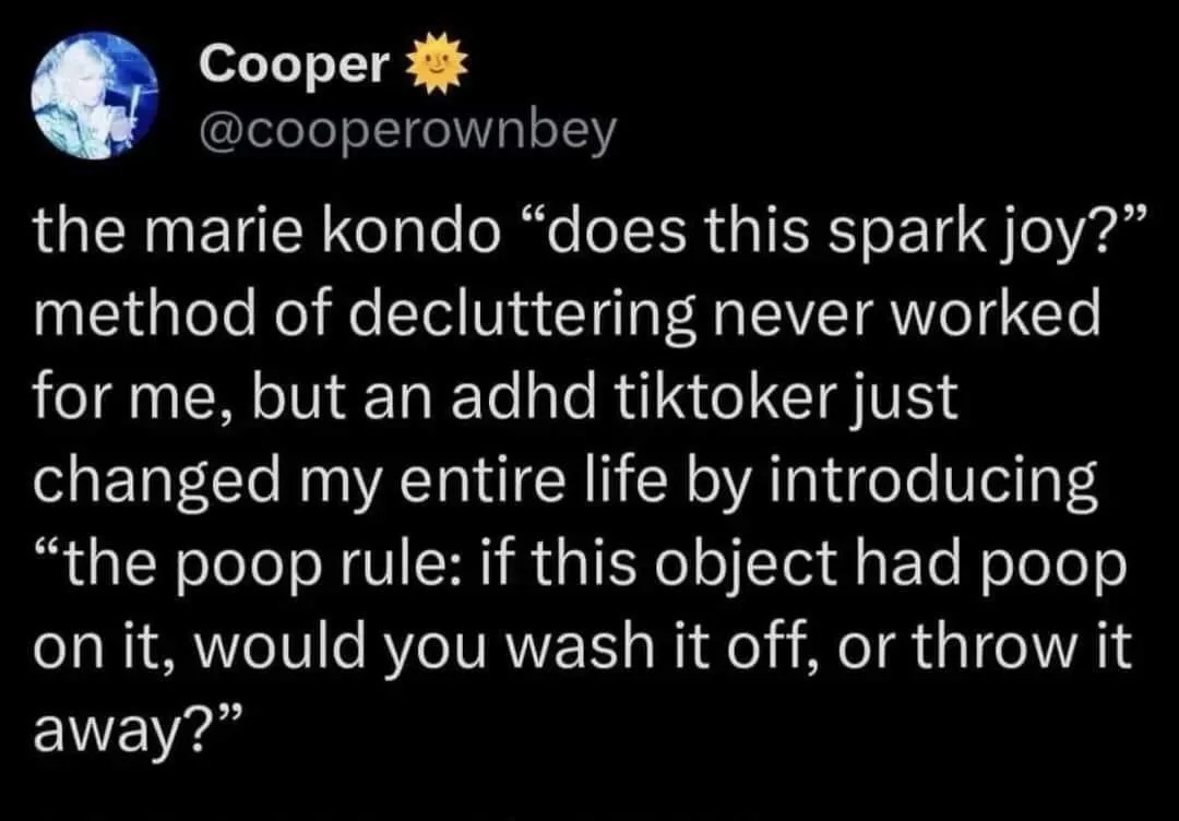 A screenshot of a tweet by Cooper (@cooperownbey) with a black background and white text. The tweet humorously claims that…