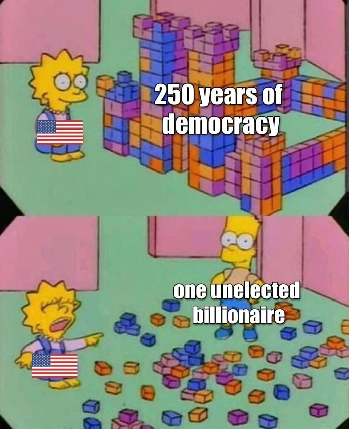 The image is a two-panel meme featuring Lisa Simpson from The Simpsons. In the top panel, she stands beside a large, intact…