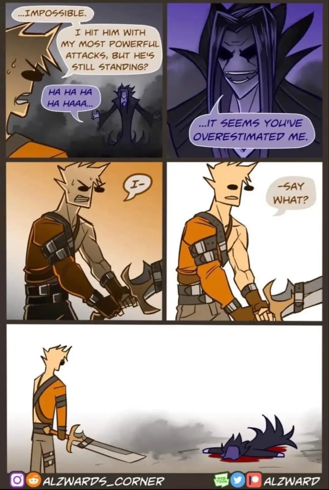 A four-panel comic strip from 'The Legend of Zelda: Tears of the Kingdom' fan art shows a blonde warrior in orange armor…