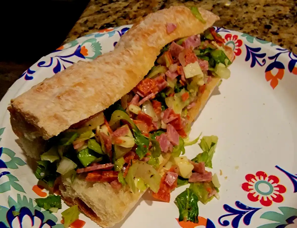 Deliciously Chopped Italian Sub Sandwich