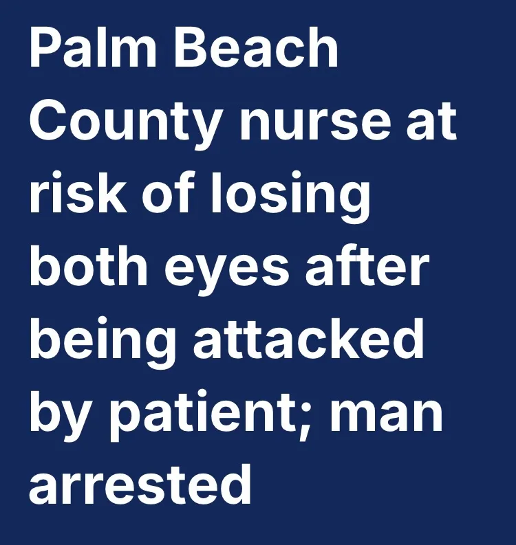 The image is a solid dark blue background with large, white, sans-serif text centered. The text reads: 'Palm Beach County…