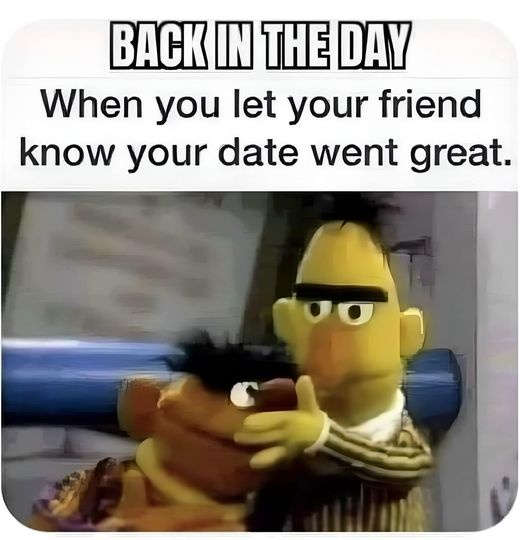 The image shows Bert from Sesame Street holding a phone to his ear while looking intensely at the viewer, with a blurred…