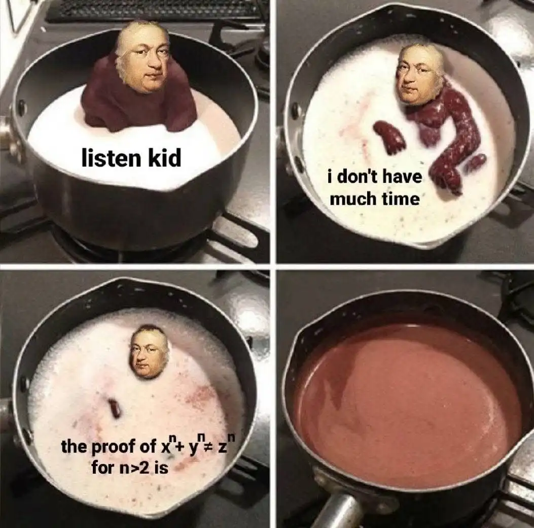 A four-panel image shows a man's head superimposed on a pot of milk, which gradually turns into a brown liquid as he…
