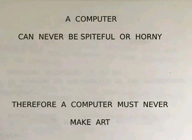 The image displays black text on a light, slightly textured background. The text is arranged in four lines, stating: 'A…