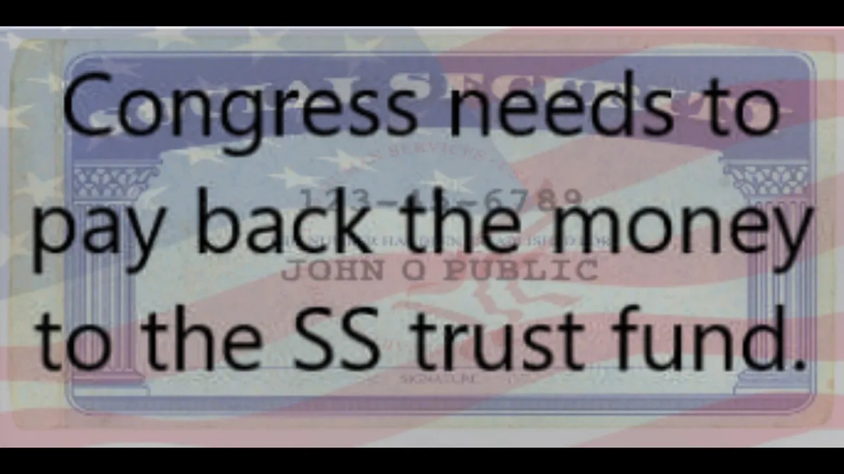 The image shows a faded, vintage-style Social Security card with an American flag background. The card displays placeholder…