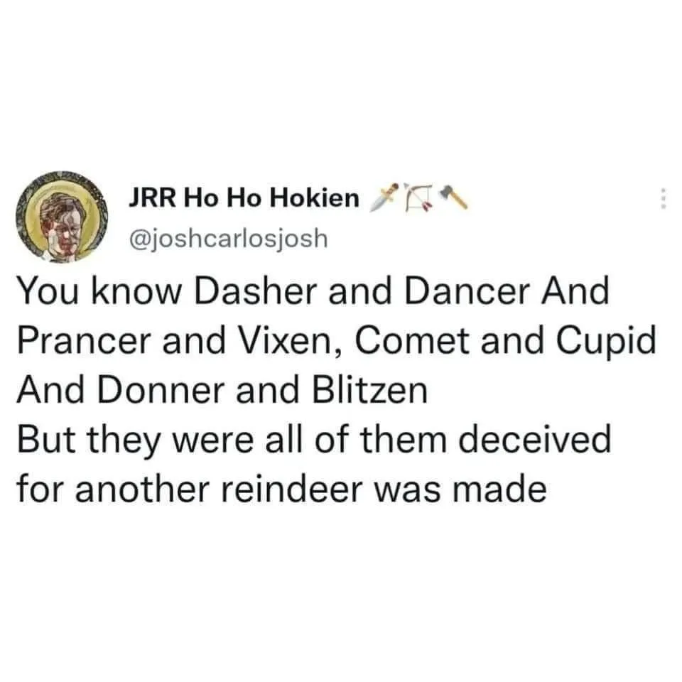 A screenshot of a tweet by user JRR Ho Ho Hokien (@joshcarlosjosh) featuring a white background with black text. The text…