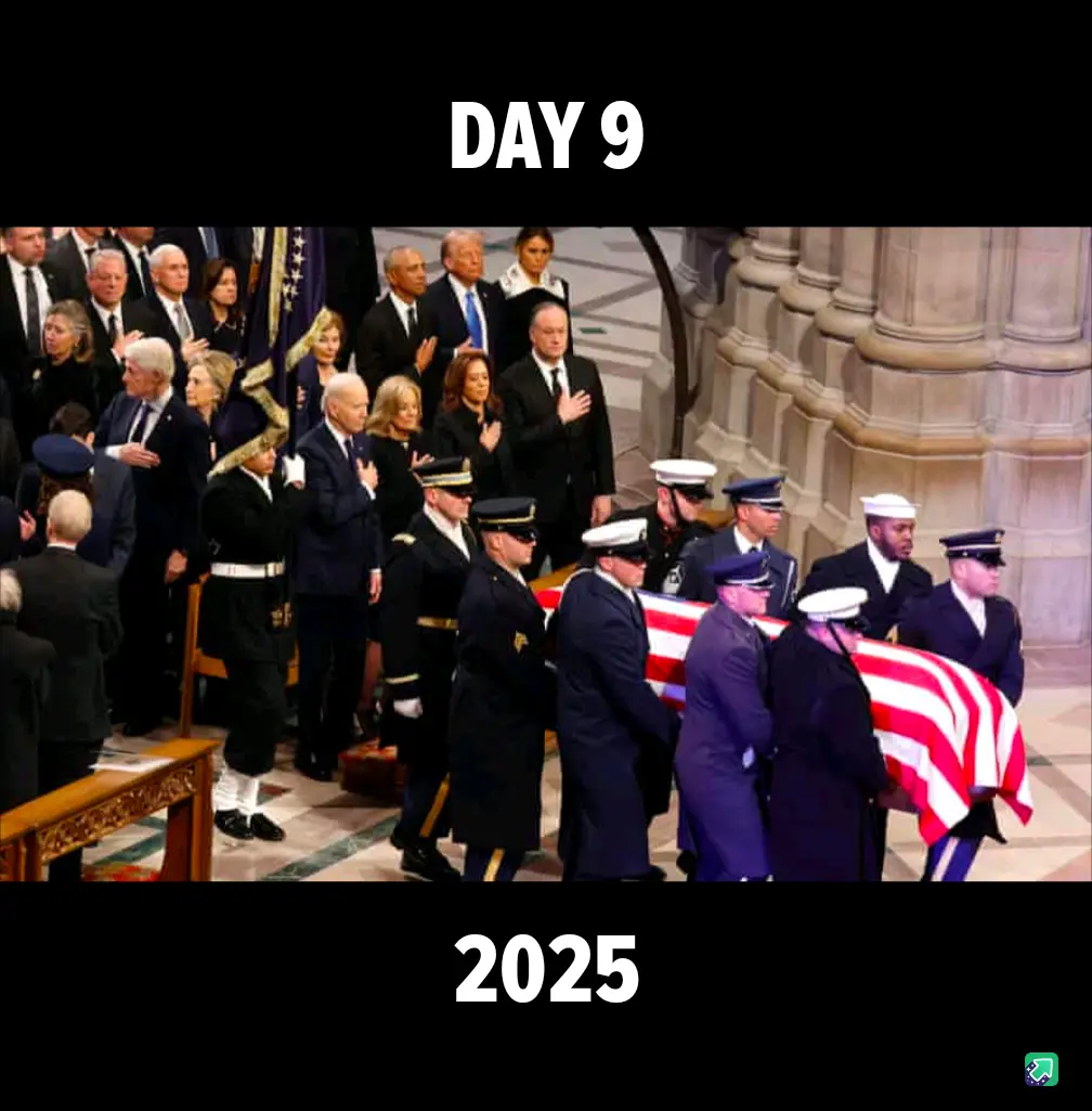 A solemn funeral procession inside a grand cathedral, with uniformed military personnel carrying a casket draped in an…