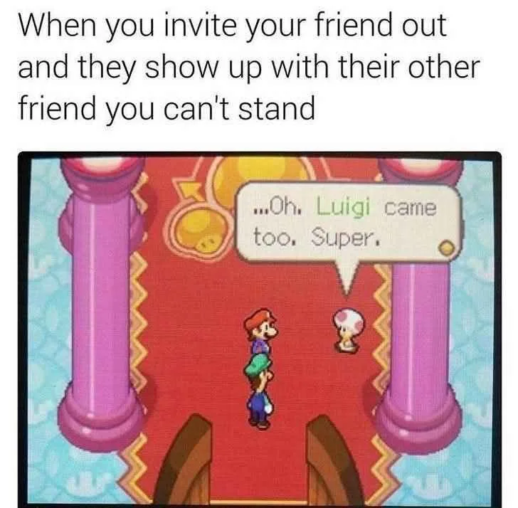 A screenshot from a Super Mario game shows Mario standing in a hall with a Toad character. A speech bubble above the Toad…