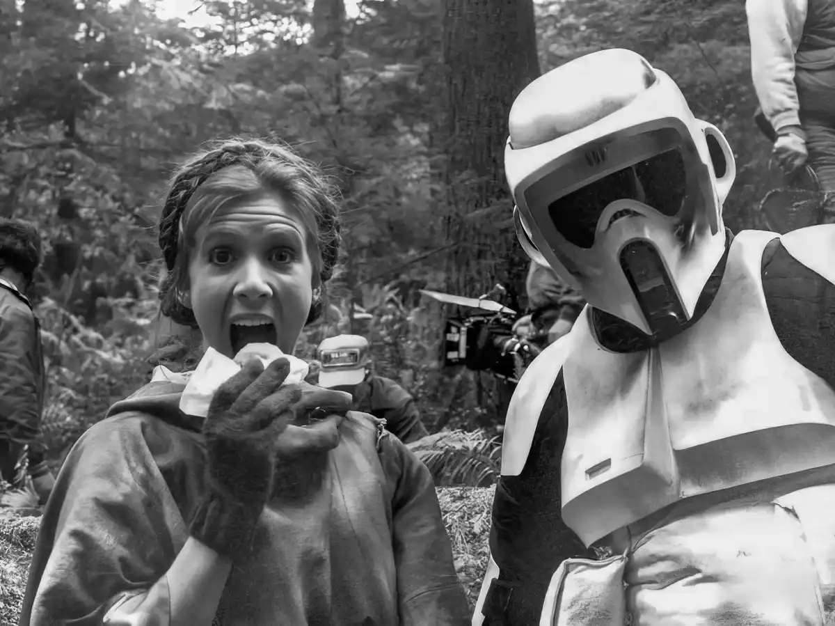 Behind the Scenes with Carrie Fisher on Return of the Jedi (1983)