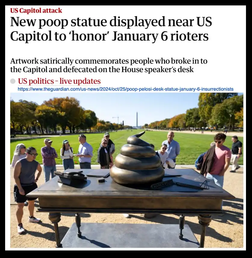 A Poop Statue Commemorating the January 6 Rioters