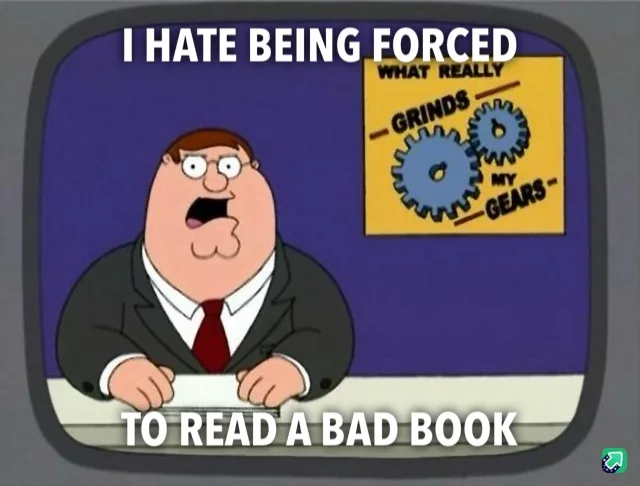 Peter Griffin from Family Guy is shown on a TV screen with a shocked expression, sitting at a desk. Behind him is a yellow…