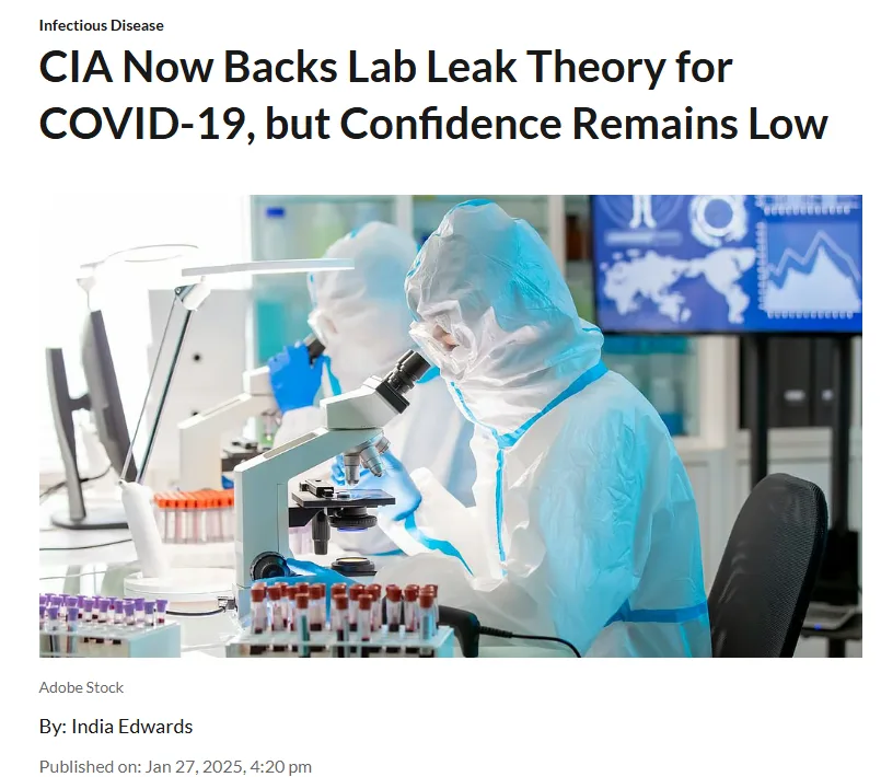 The image shows two scientists in full protective gear working in a lab, one looking through a microscope while surrounded…