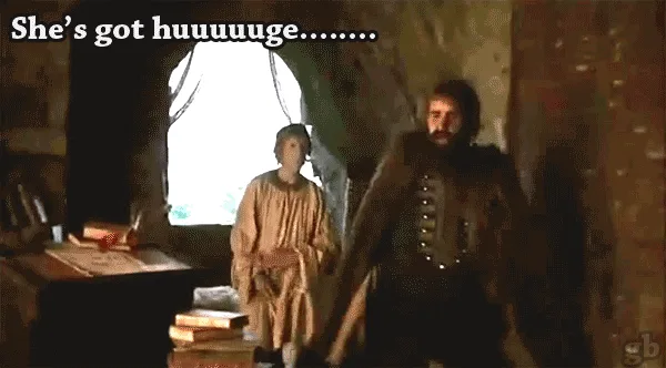 A six-panel meme from the TV show 'Game of Thrones' showing a bearded man dramatically gesturing while speaking to a seated…