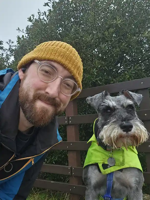 Merry Christmas from me and my pup, still soaking wet like last year!