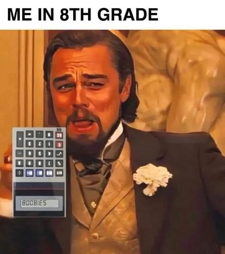 A still image of Leonardo DiCaprio from the movie 'The Wolf of Wall Street' looking distressed while holding a calculator…