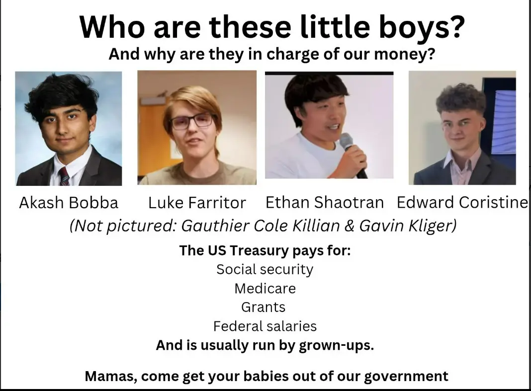 The image displays four young men, each with their name labeled below: Akash Bobba, Luke Farritor, Ethan Shaotran, and…