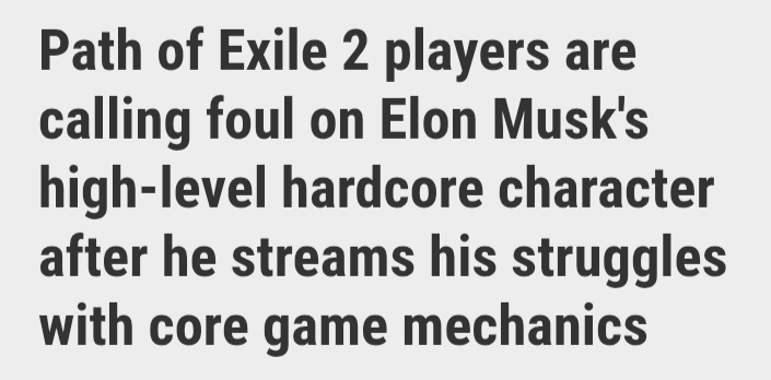 The image displays large, bold, black text on a plain light gray background. The text reads: 'Path of Exile 2 players are…