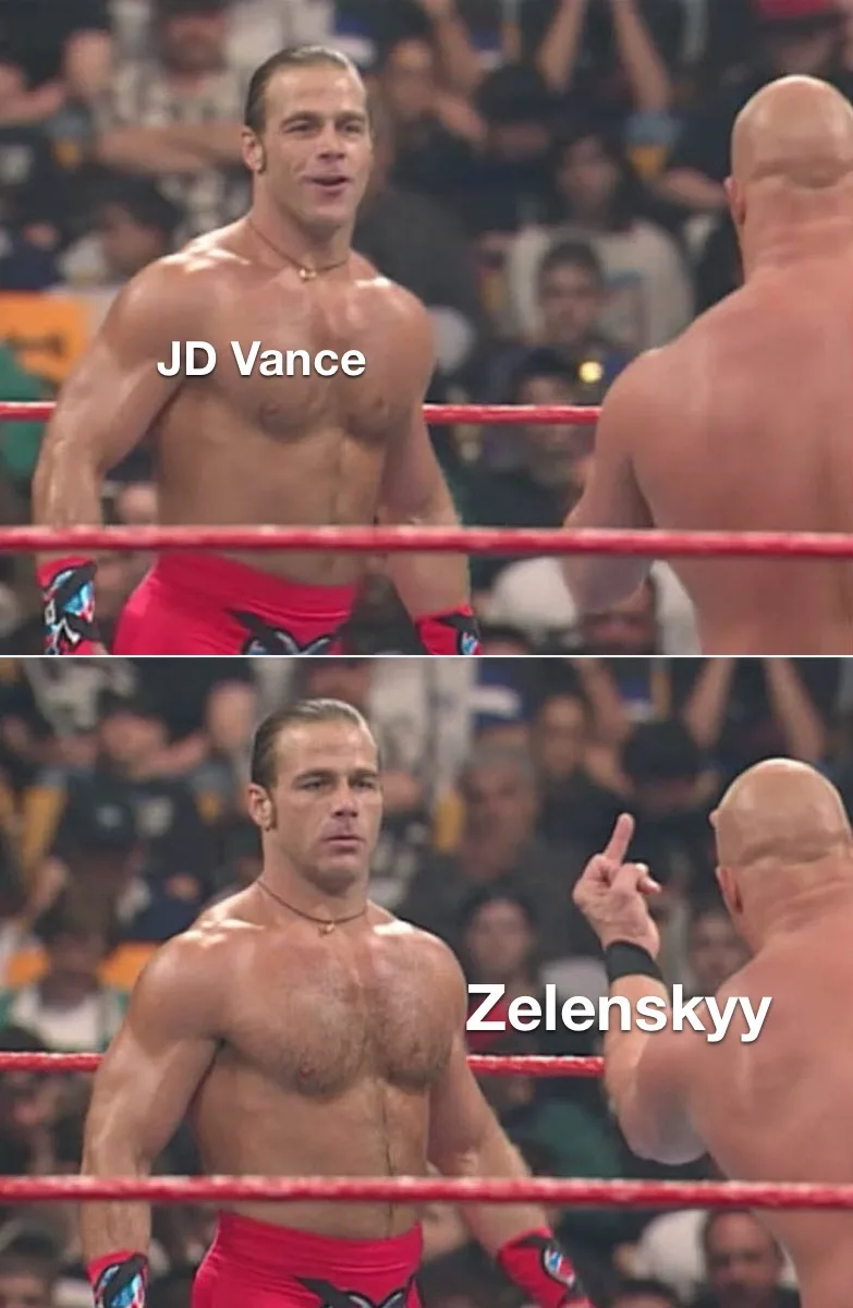 Two-panel image of wrestler Chris Jericho in a wrestling ring, facing another wrestler. In the top panel, Jericho is labeled…