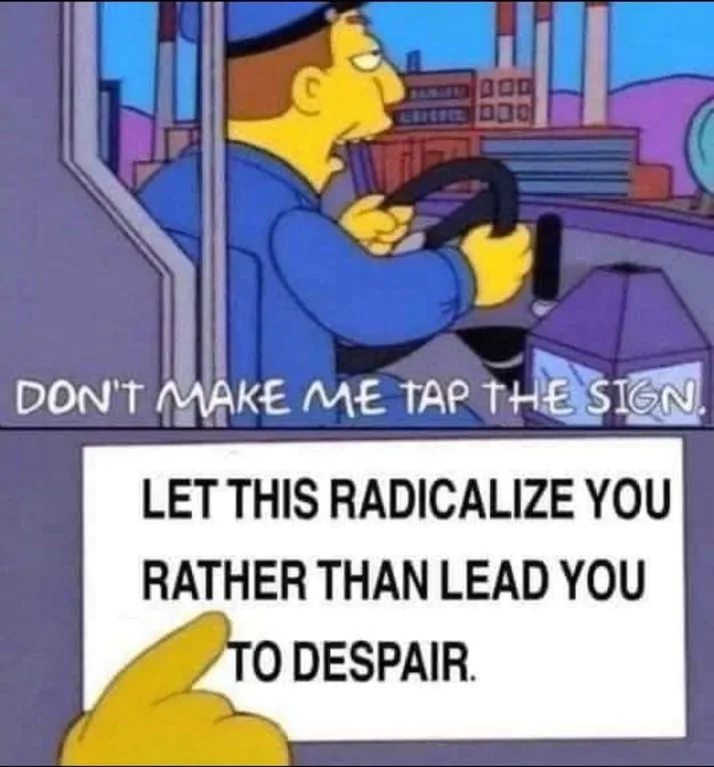 A cartoon driver in a blue uniform and cap is gripping a steering wheel inside a vehicle, looking frustrated. White text…