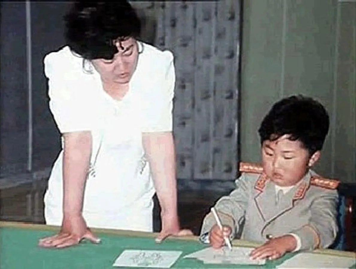 A Throwback to 1990: Kim Jong-un with His First Teacher