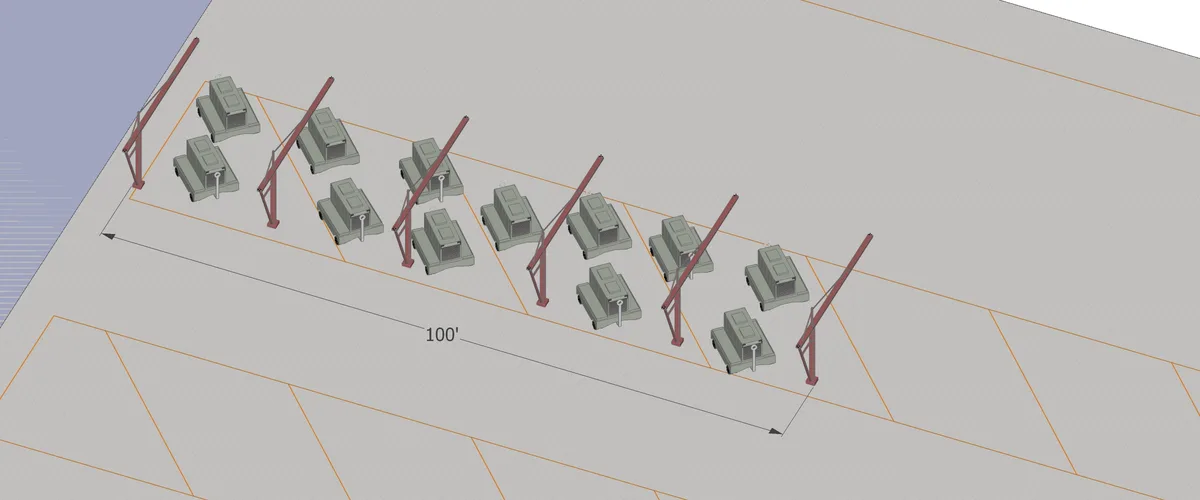 someone at work wanted a concept sketch of these shade structures would look like at our building