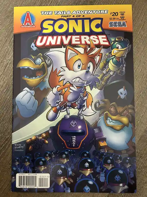 The image shows the cover of Archie Comics' 'Sonic Universe' issue #20, titled 'The Tails Adventure Part 4 of 4'. The cover…